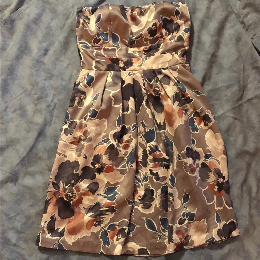 Strapless Floral Dress